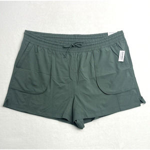 Old Navy Quick Dry Shorts Womens 3X Stretchtech High Rise Pockets Olive New